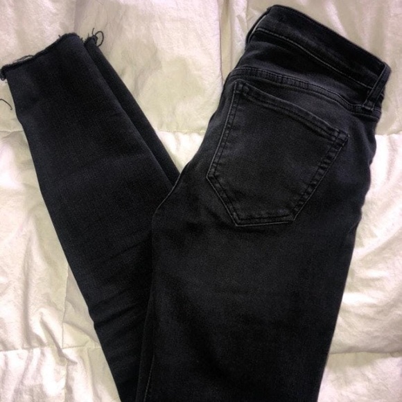 Free People Black Skinny Jeans Fringe ankle 25 - Picture 3 of 4